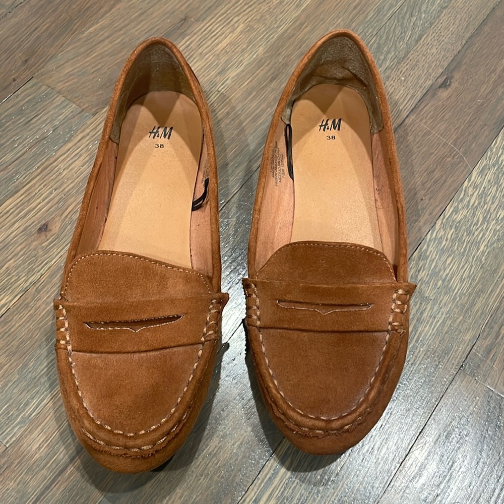 Brown moccasin loafers